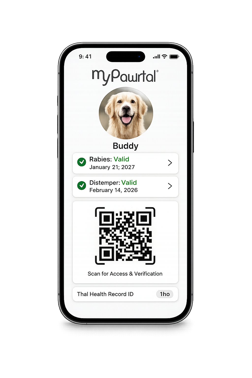 Pet passport card